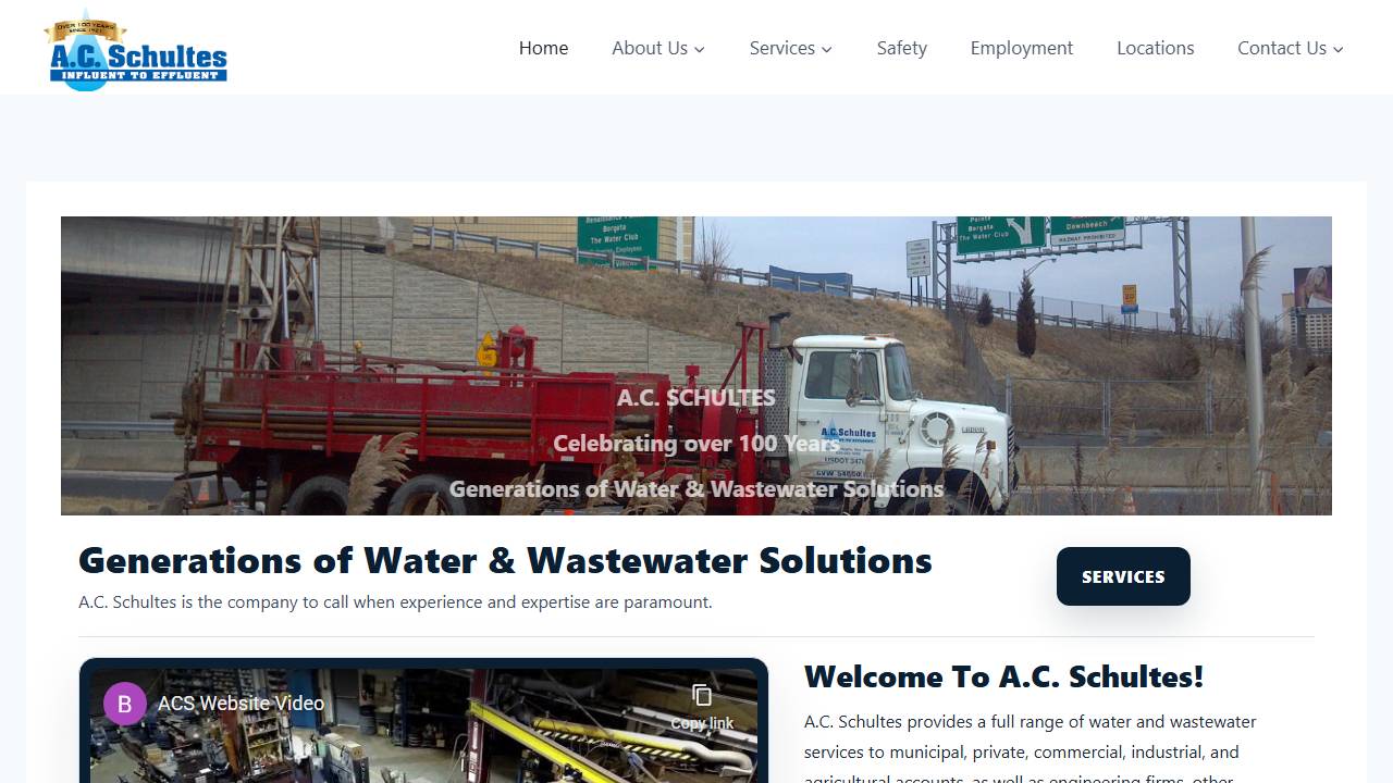 Screenshot of A. C. Schultes, Inc. website