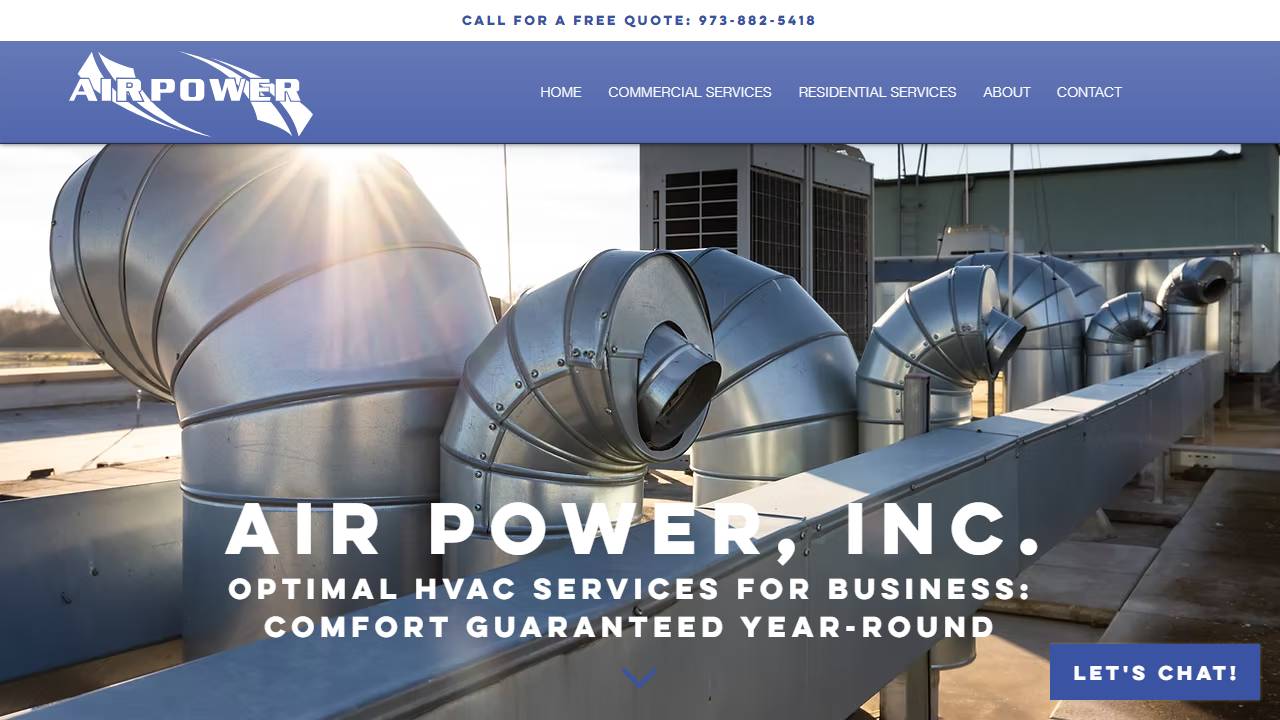 Screenshot of Air Power, Inc. website