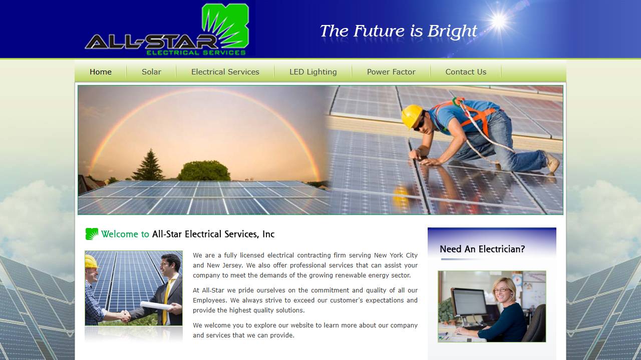 Screenshot of All-Star-Electrical Services, Inc. website