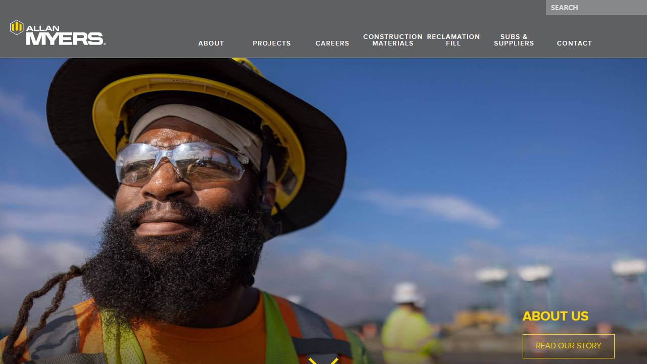 Screenshot of Allan Myers website