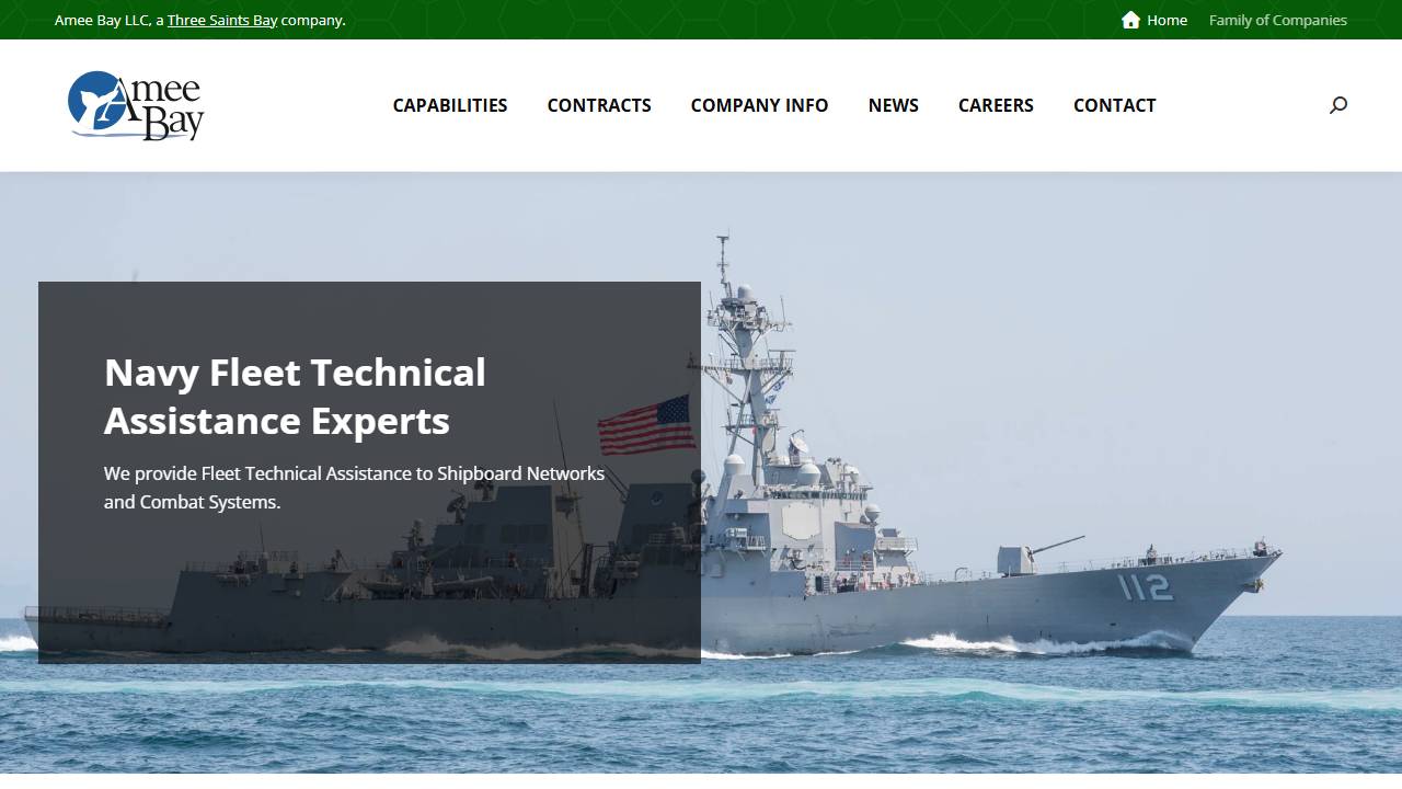 Screenshot of Amee Bay website