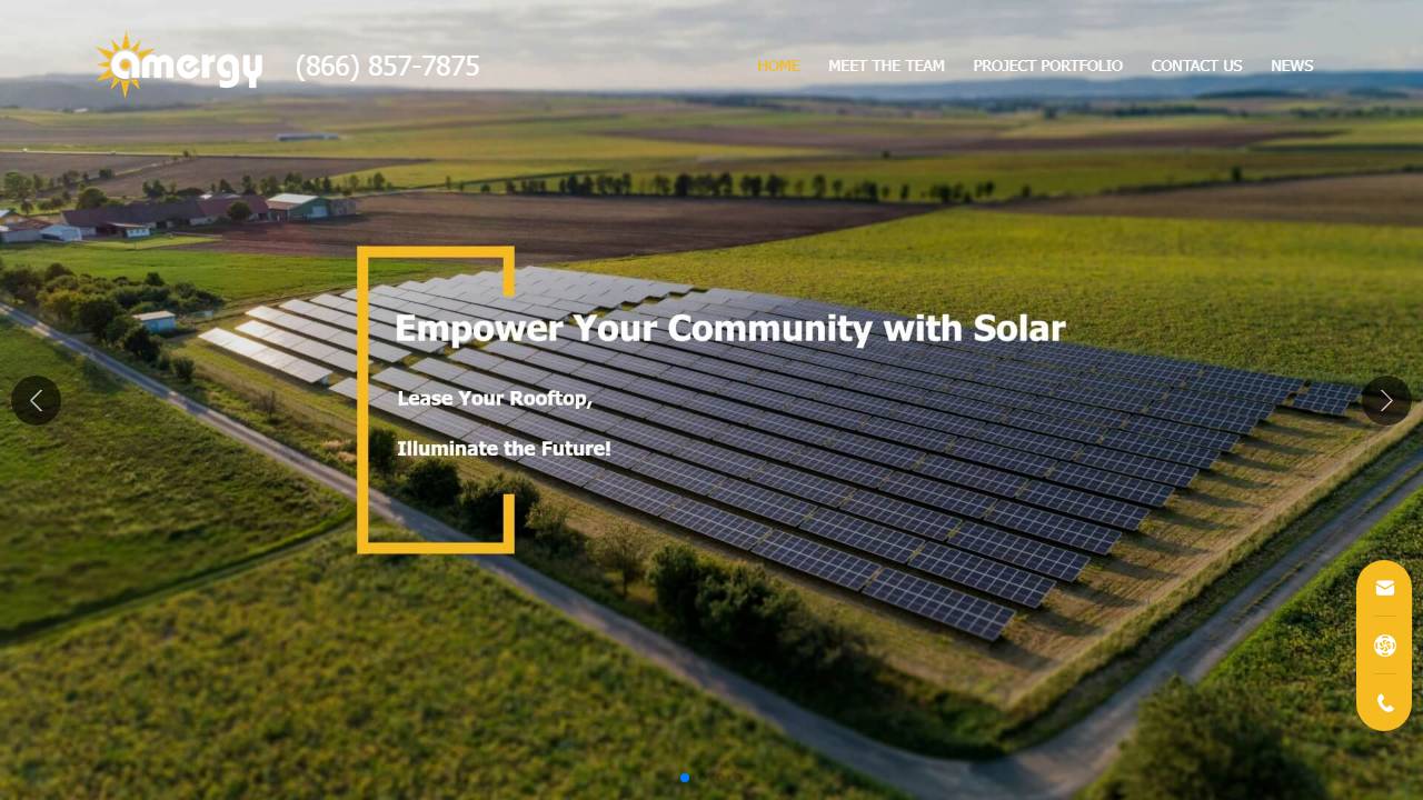 Screenshot of Amergy Solar Inc. website