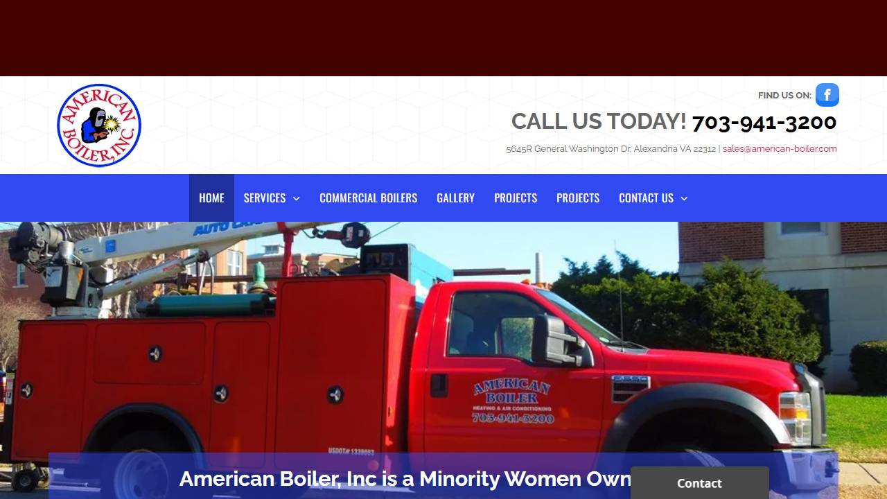 Screenshot of American Boiler, Inc website