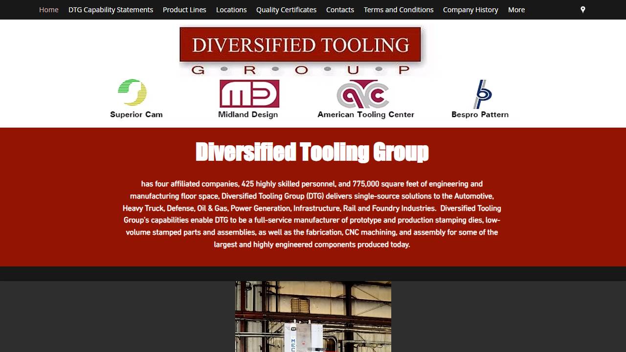 Screenshot of American Tooling Center - Lansing website