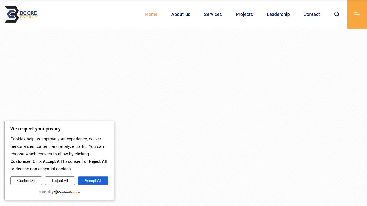 Screenshot of B-Core website