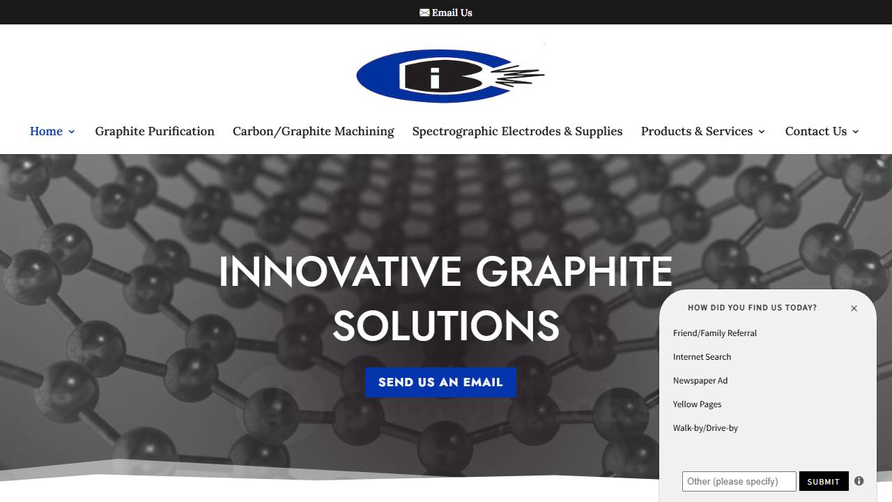 Screenshot of Bay Carbon, Inc. website