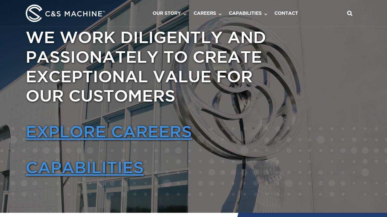 Screenshot of C & S Machine Products website