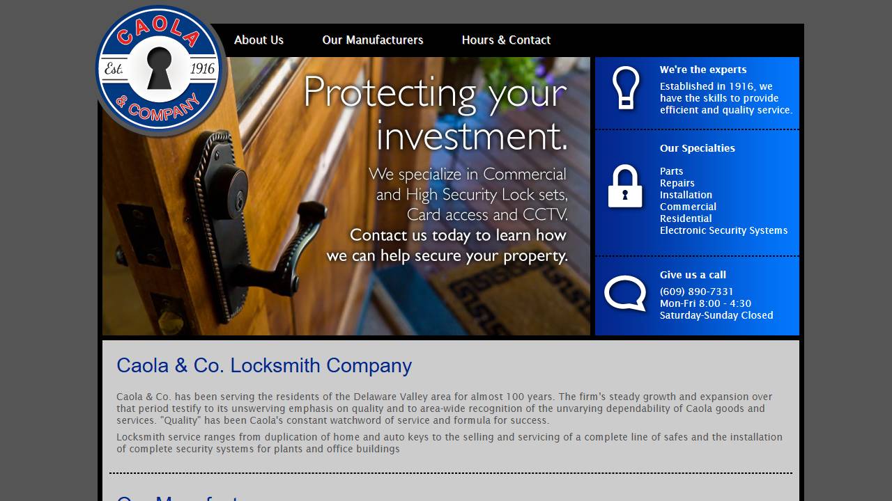 Screenshot of CCI Door & Glass website