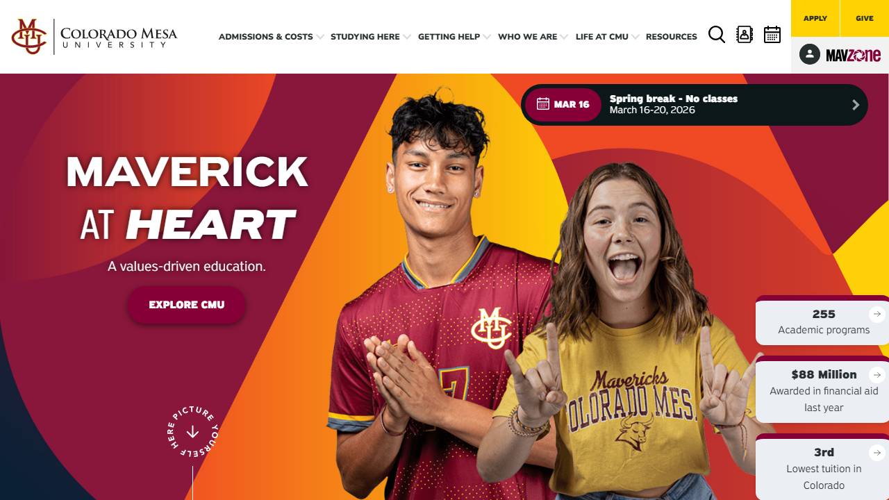 Screenshot of CMU - Tech website