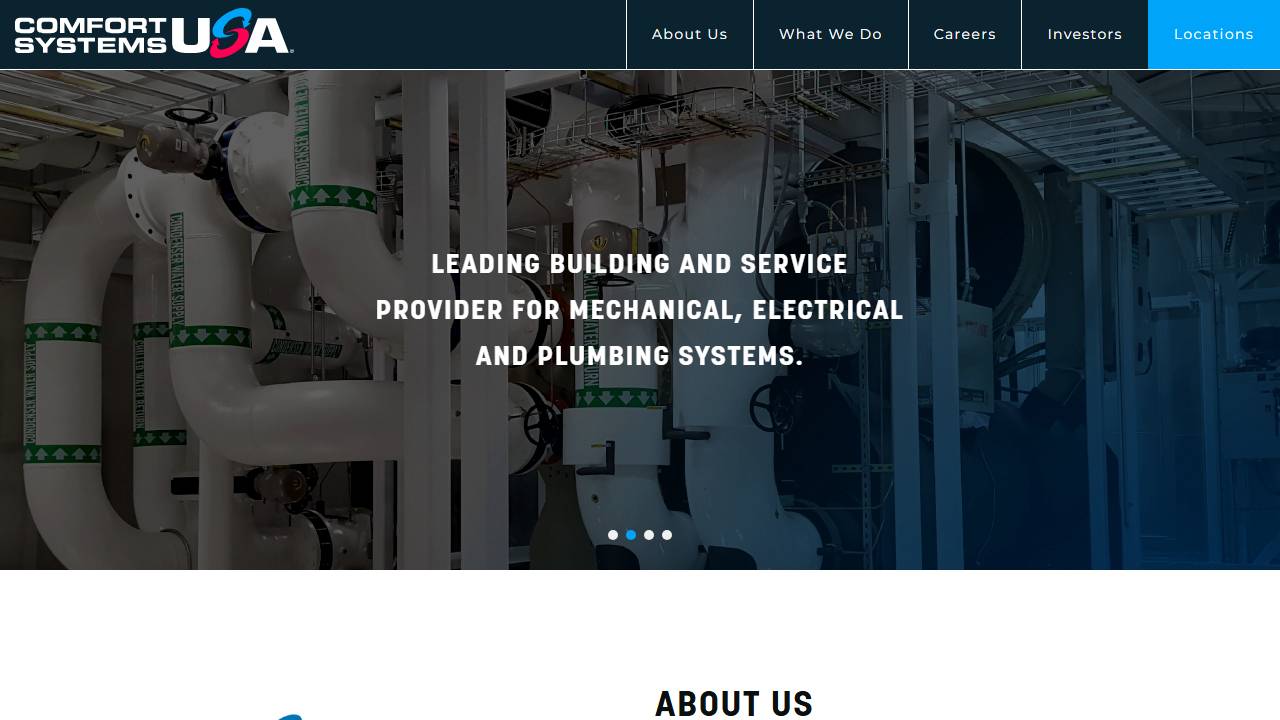 Screenshot of Shoffner Kalthoff, MES dba Comfort Systems USA, Inc. website