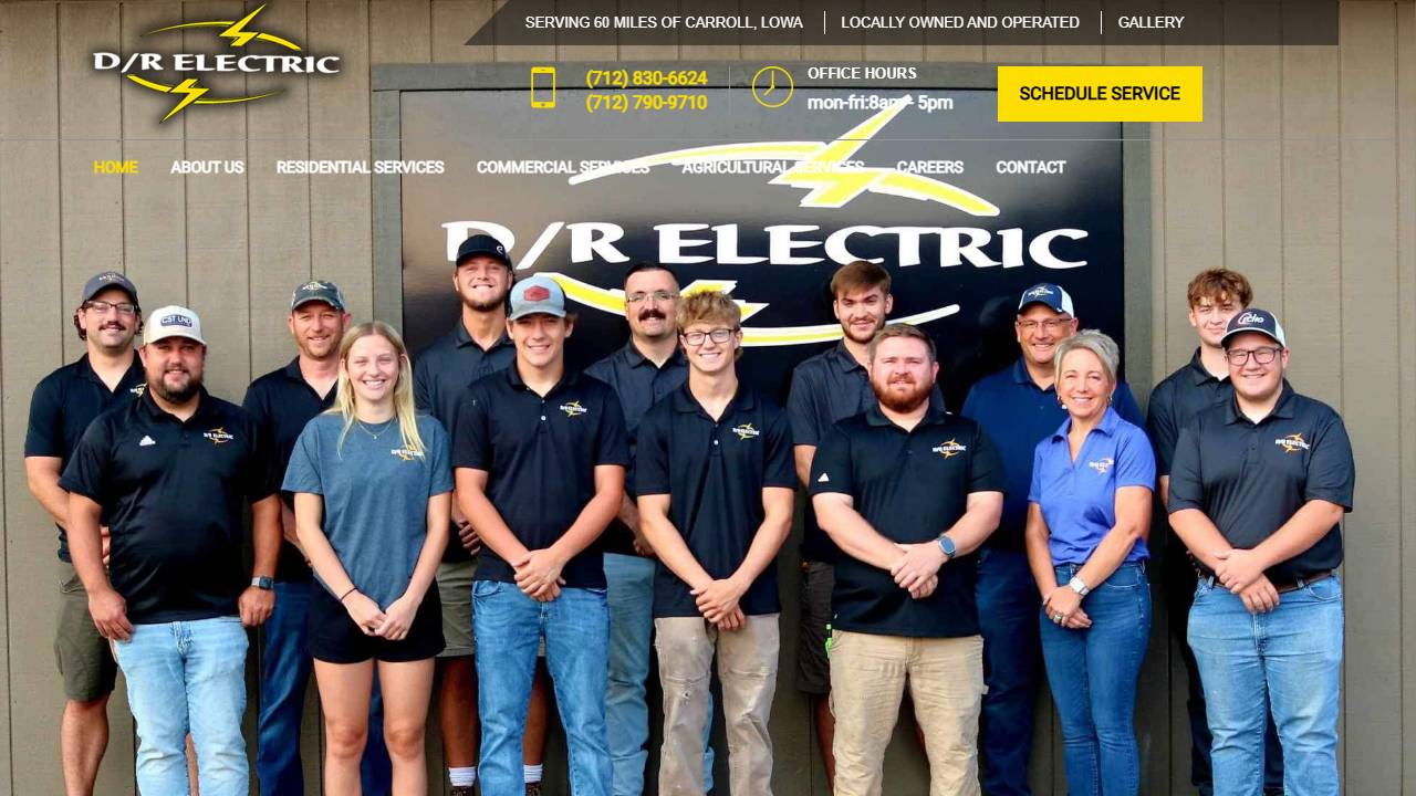 Screenshot of D/R Electric, Inc. (ABC) website