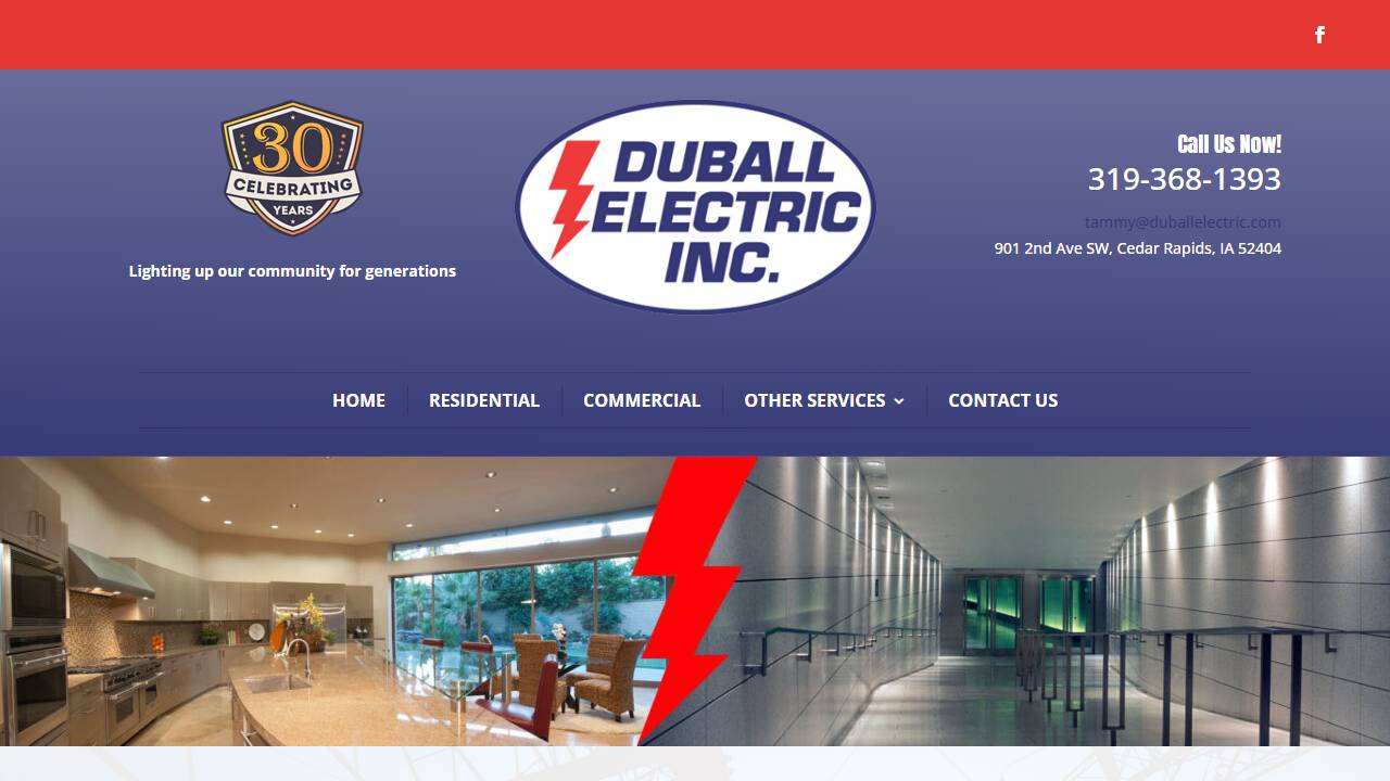 Screenshot of Duball Electric (ABC) website