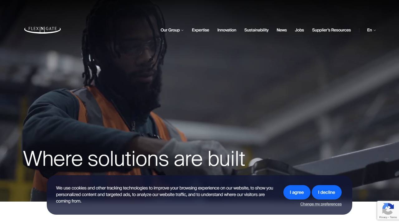 Screenshot of X-Cel Industries a Flex-N-Gate Company website