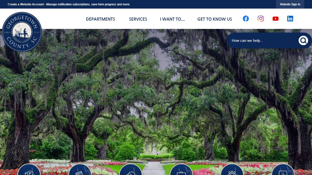 Screenshot of Georgetown County website