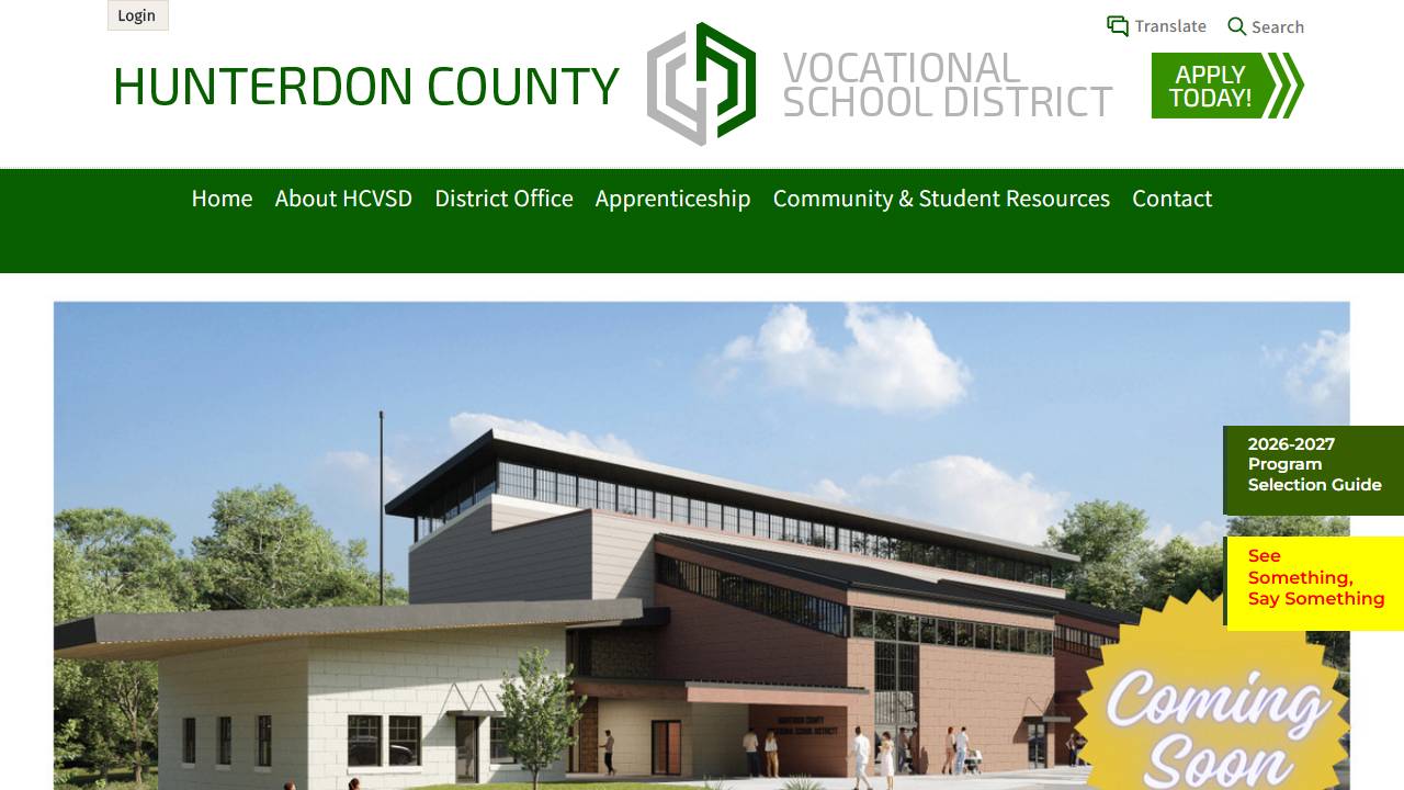 Screenshot of Hunterdon Poly Tech website