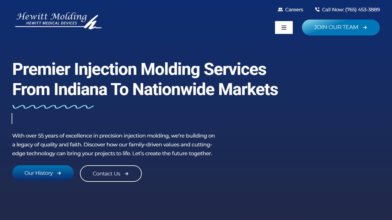 Screenshot of Hewitt Tool & Die website