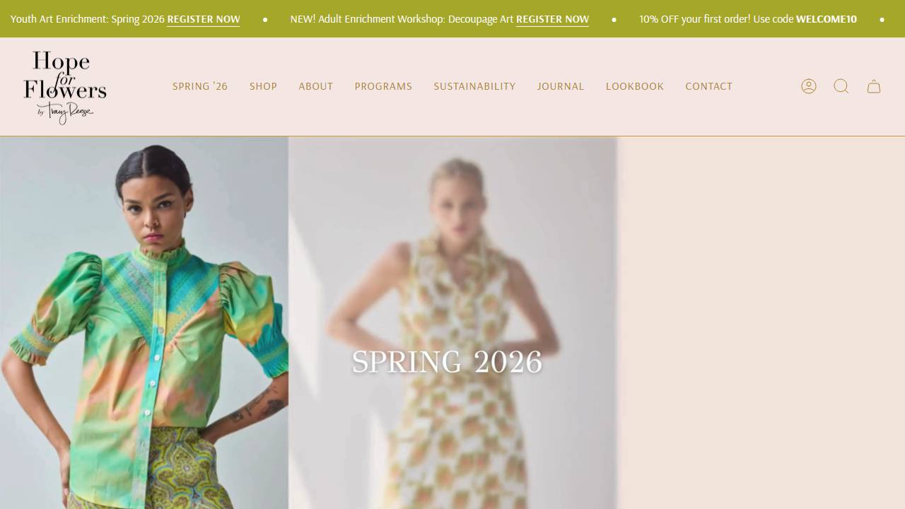 Screenshot of Hope for Flowers website