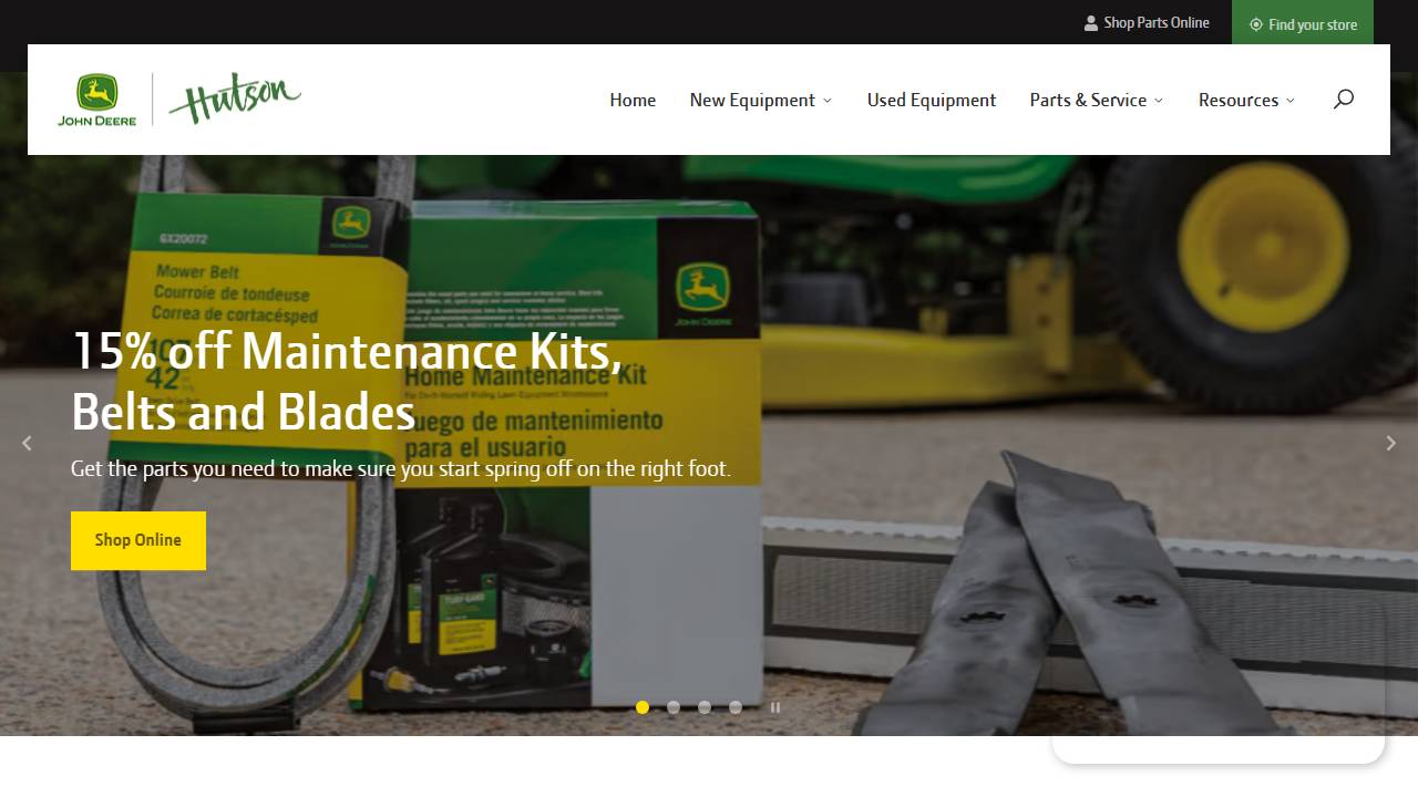 Screenshot of Hutson, Inc. website