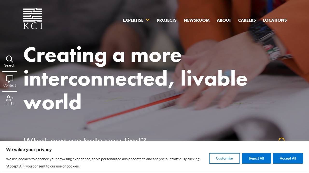 Screenshot of KCI Technologies website