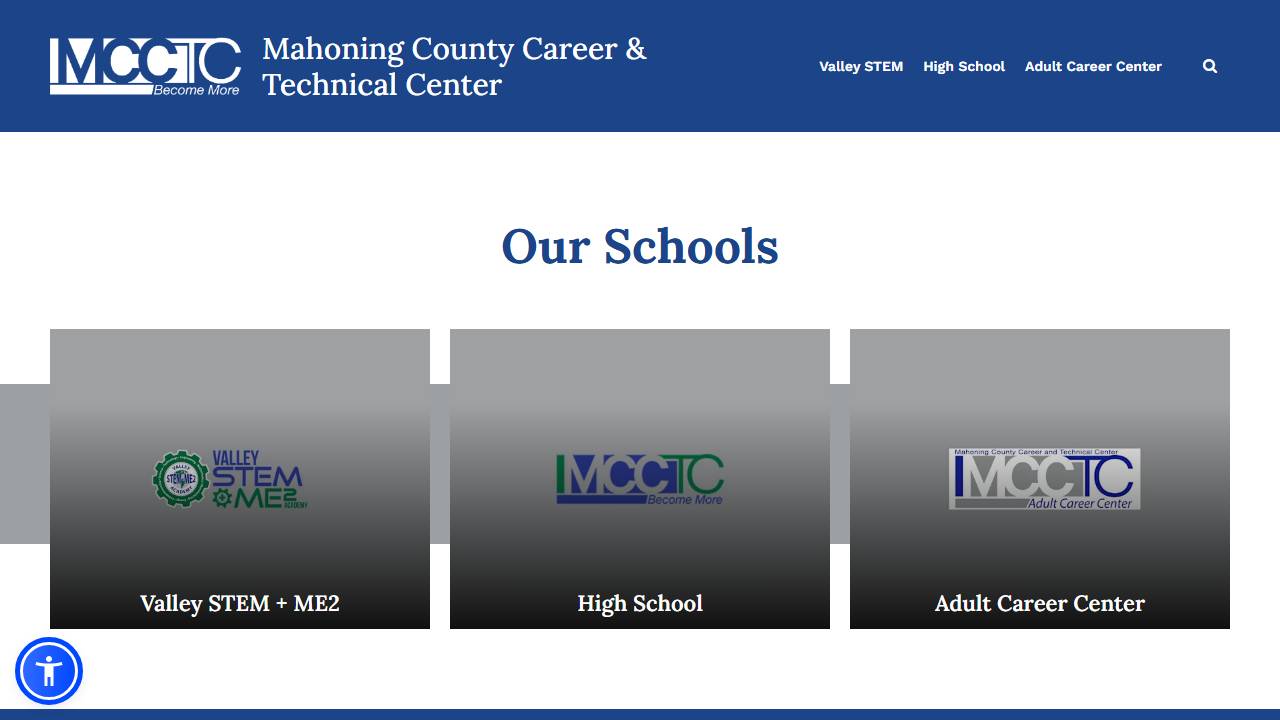 Screenshot of Mahoning Career and Technical Center website