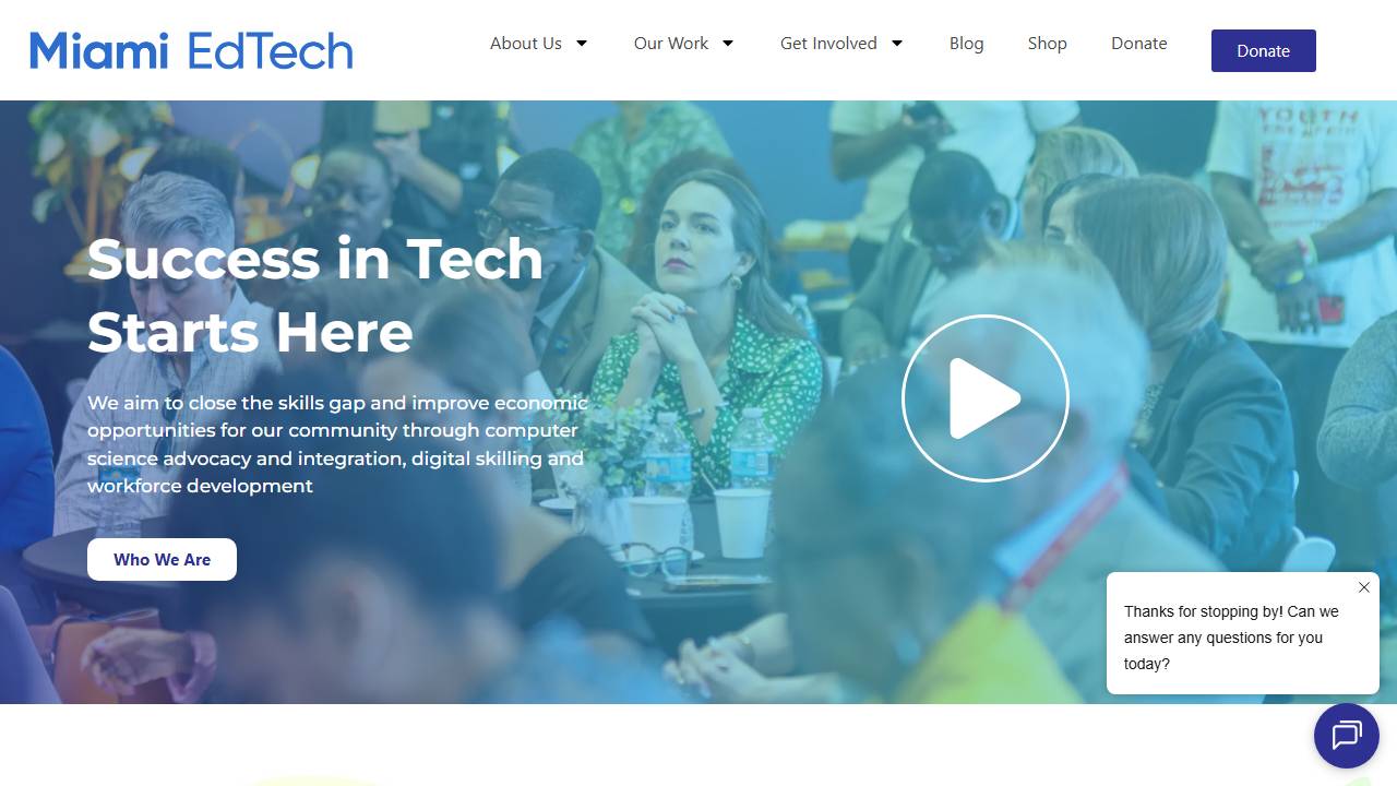 Screenshot of Miami EdTech Apprenticeship STEM Program, GNJ website