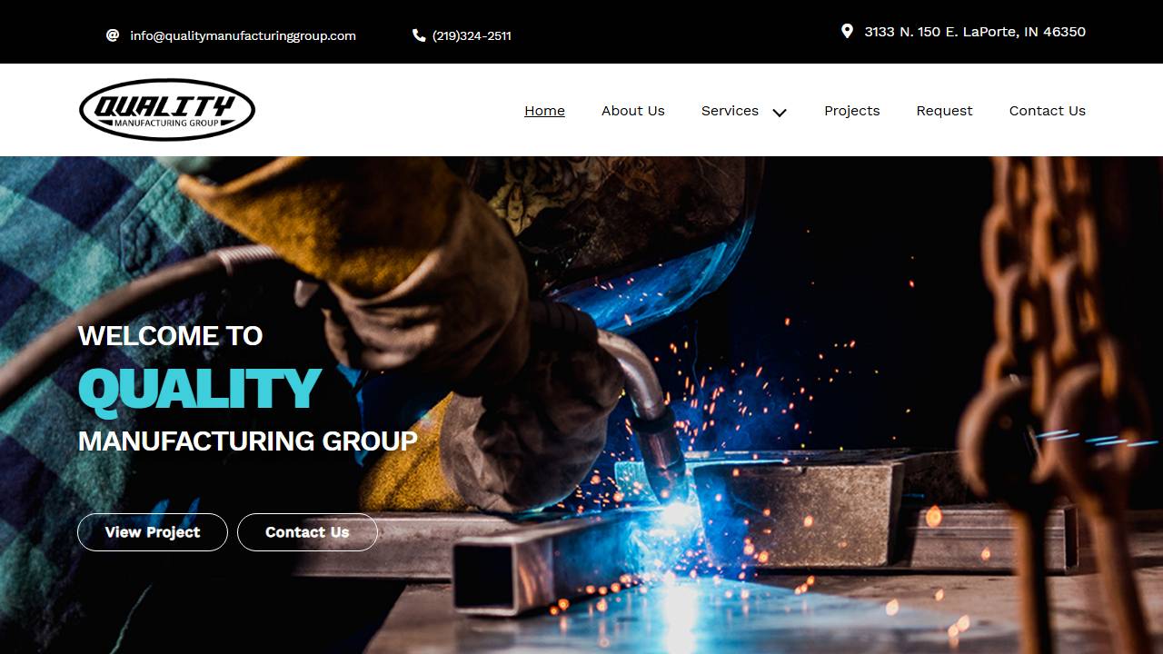 Screenshot of Quality Manufacturing Group LLC website