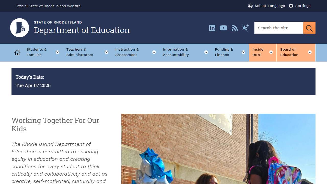 Rhode Island Department of Education logo
