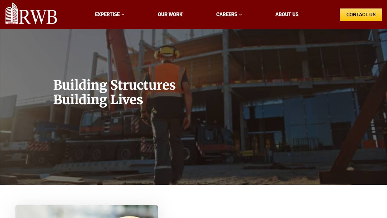 Screenshot of RWB Properties & Construction website