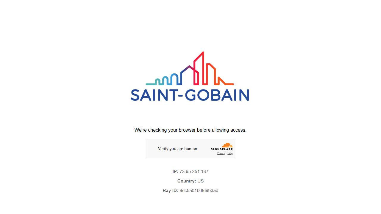 Screenshot of Saint Gobain Abrasives website