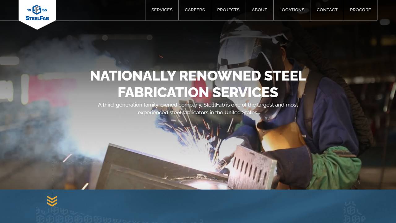 Screenshot of SteelFab, Inc. website