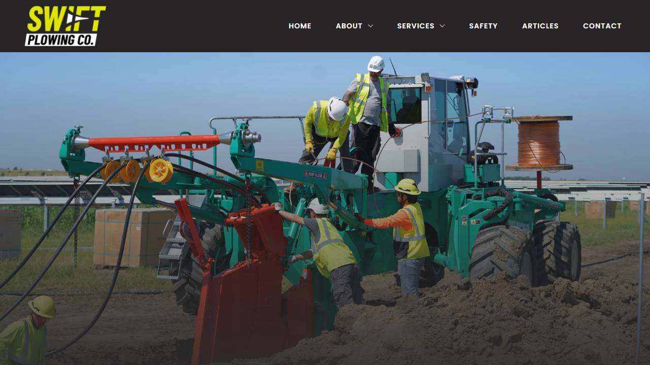 Screenshot of Swift Plowing Co. Apprenticeship Program website