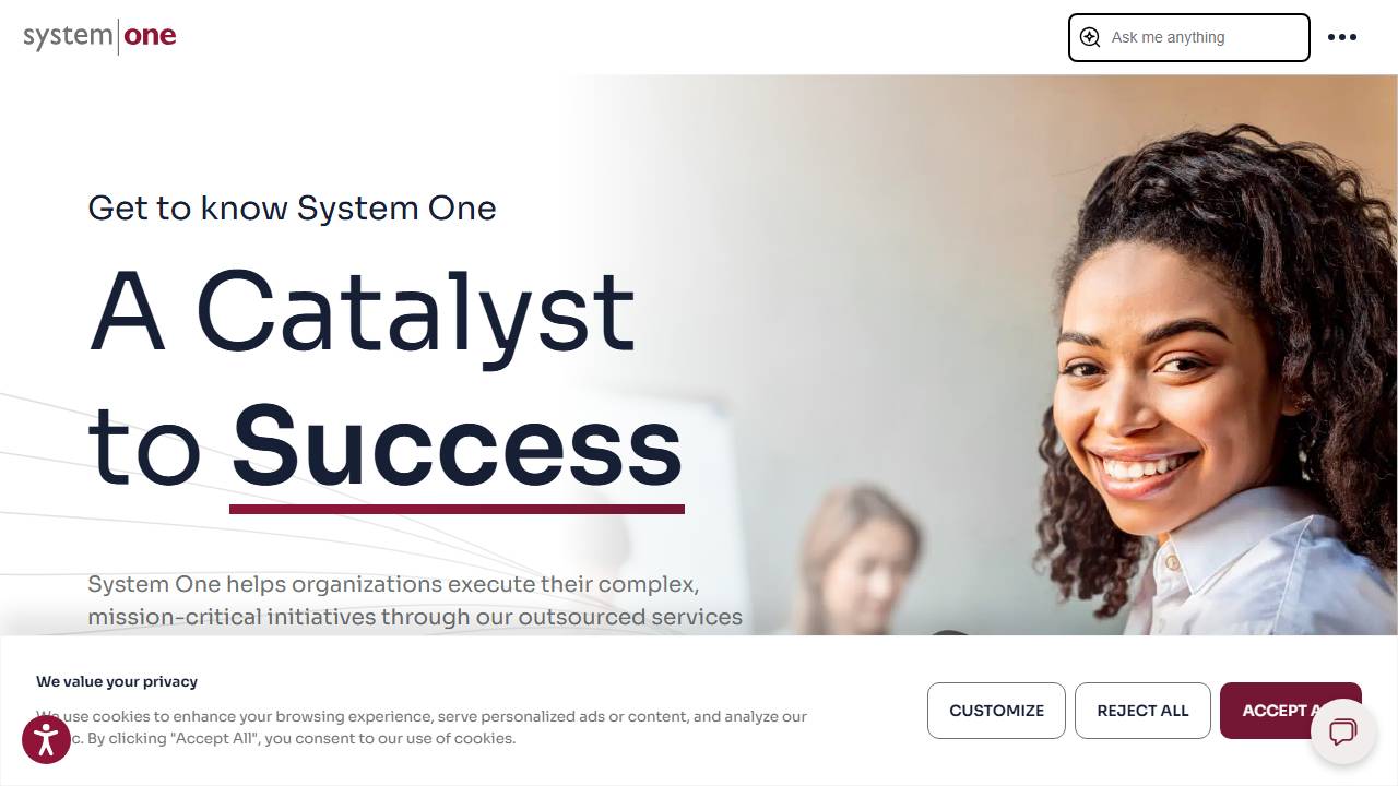 Screenshot of System One Holdings, LLC. website