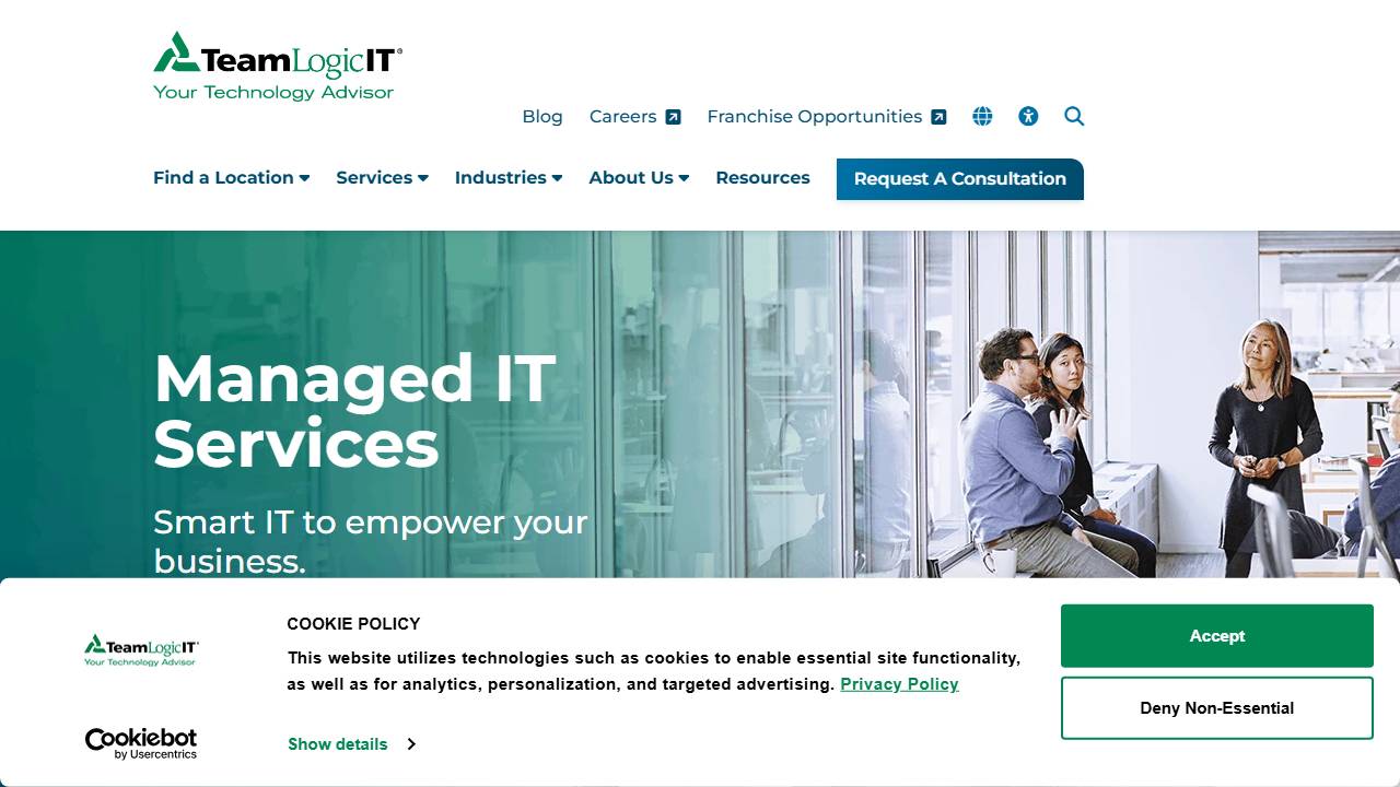 Screenshot of TeamLogicIT website