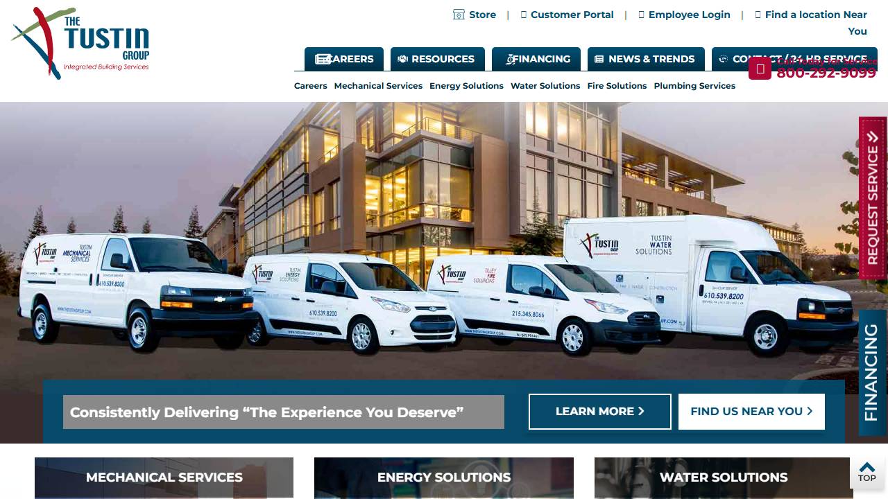 Screenshot of Tustin Fire Solutions LLC website