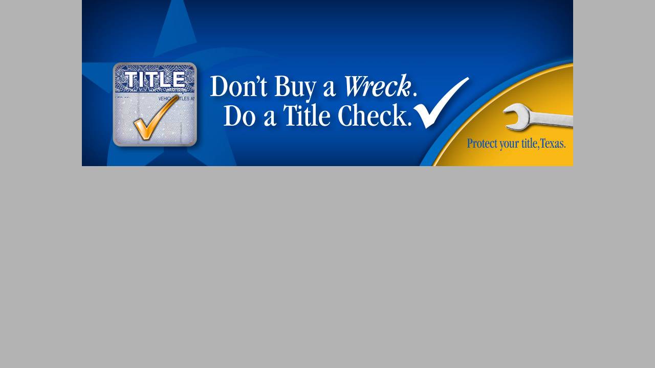 Screenshot of Texas Department of Motor Vehicles website