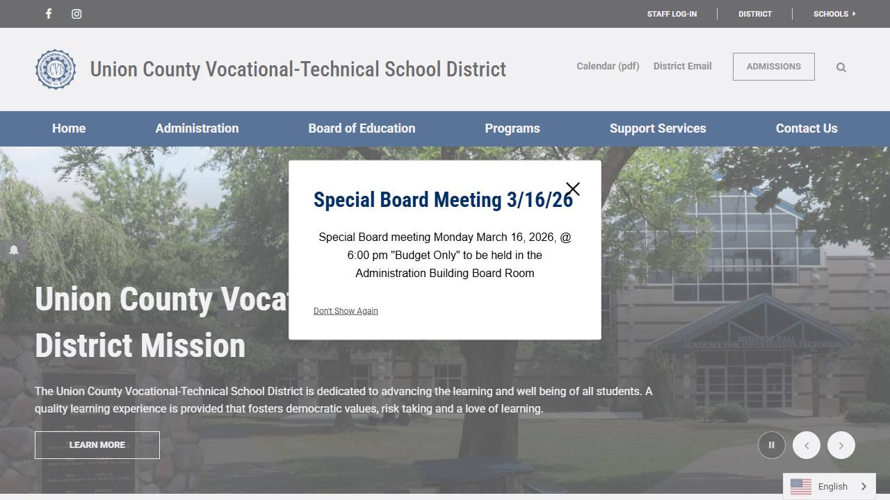 Screenshot of Ucvt website