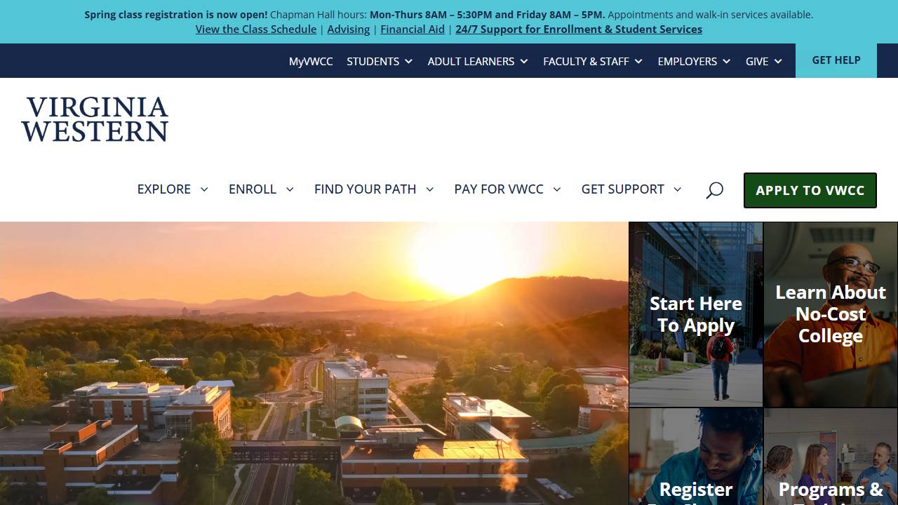 Screenshot of Roanoke Technical Education Center (RoTec) website