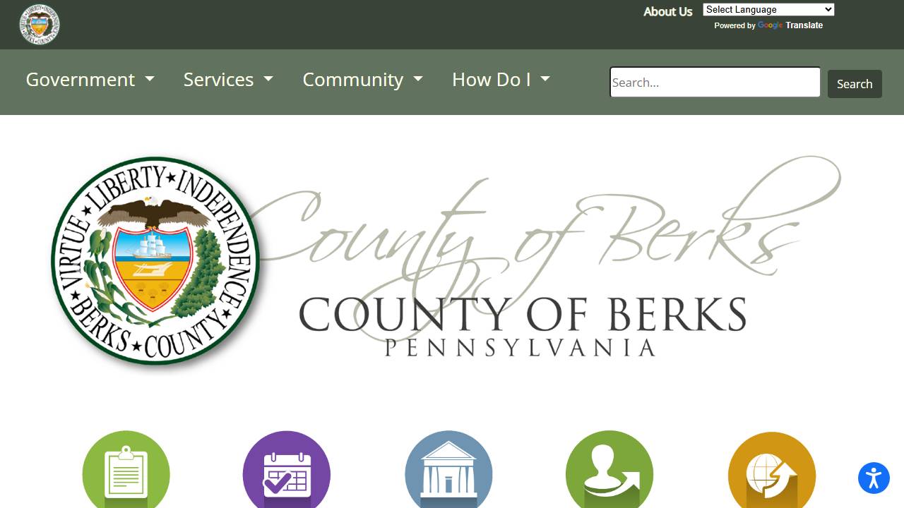 Screenshot of Berks County Workforce Development Board website