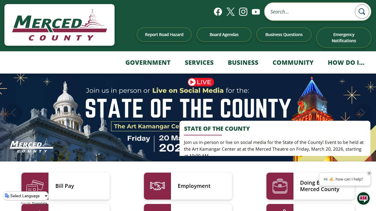 Screenshot of Merced County Workforce Development Board website