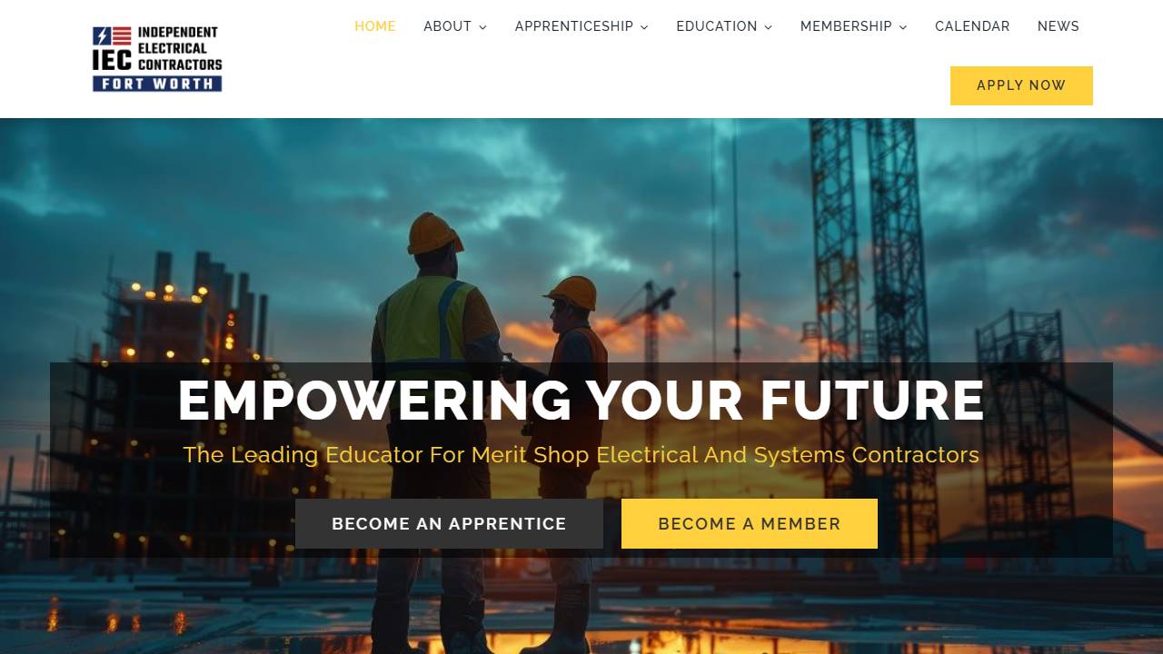 Screenshot of IEC Fort Worth website