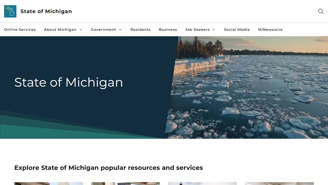 Screenshot of Michigan Workforce Development Board website