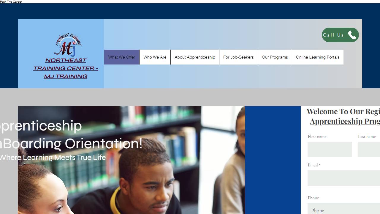 Screenshot of Northeast Training Center -Mj Training website