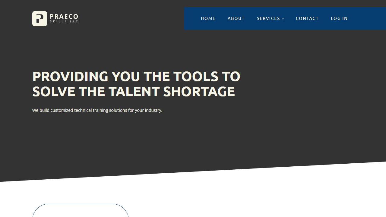 Screenshot of Praeco Skills LLC website
