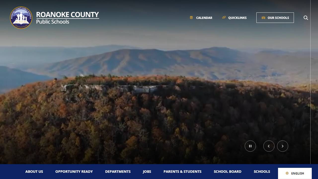 Screenshot of Roanoke Schools/ Arnold R. Burton Technology Center website