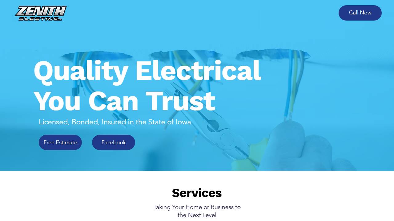 Screenshot of Zenith Electric (ABC) website