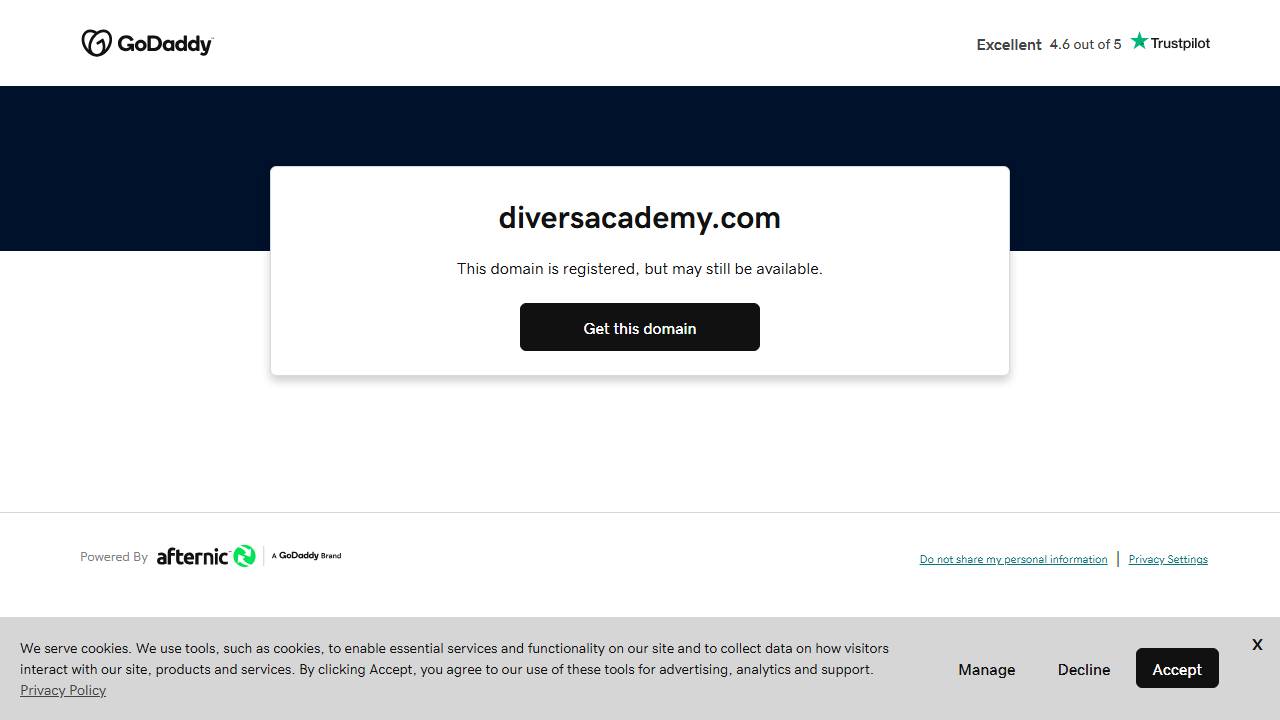 Screenshot of Divers Academy International website