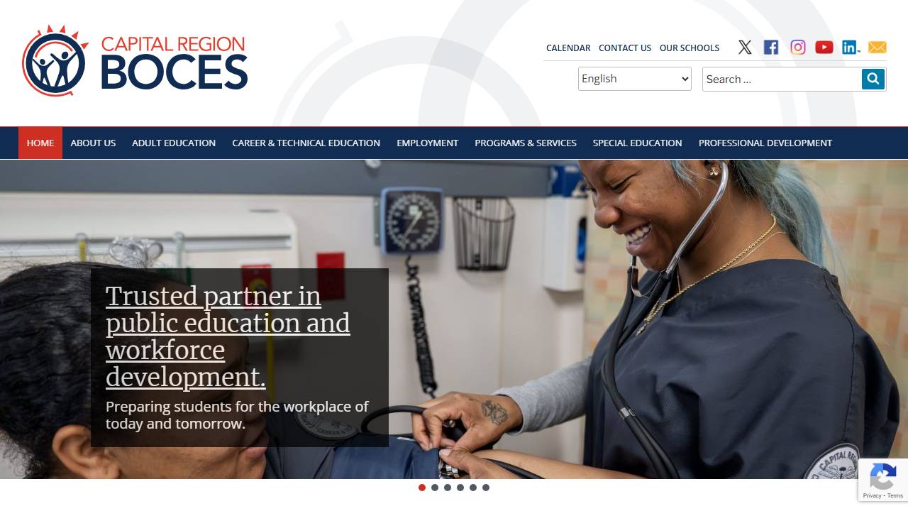 Screenshot of Albany BOCES-Adult Practical Nursing Program website