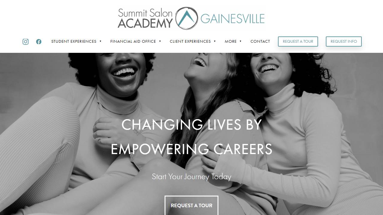 Screenshot of Summit Salon Academy-Gainesville website