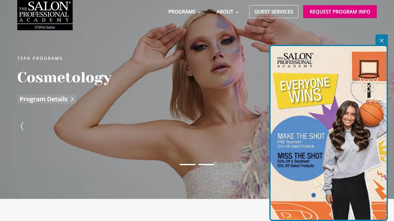 Screenshot of The Salon Professional Academy-Lewisville website